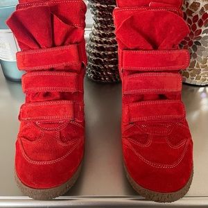 Steve Madden Red Hightop Sneakers